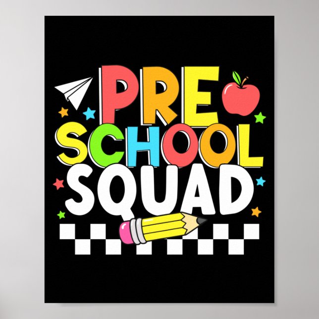 Vorschulkinder glücklich erster Schultag Kinder Poster (Vorne)