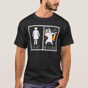Vorschullehrer Dabbing Einhorn Zurück zur Schule T-Shirt
