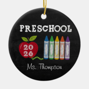 Vorschullehrer-Geschenk 2026 Namensschmuck Keramik Ornament