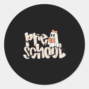 Vorschullehrer Halloween-Geisterlehrer liest  Runder Aufkleber