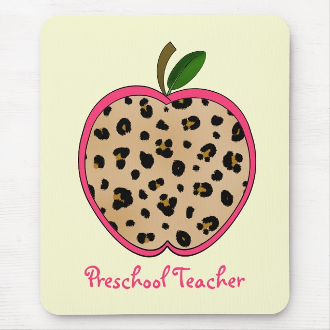 Vorschullehrer-Leopard-Druck Apple Mousepad (Vorne)