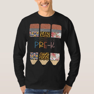 Vorschullehrer Leopard-Stift zurück zur Schule T-Shirt
