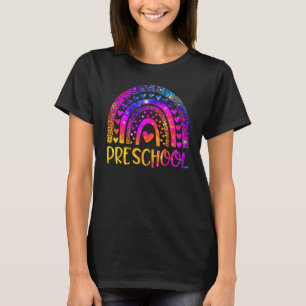 Vorschullehrer Leopard Tie Dye Regenbogen Zurück Z T-Shirt