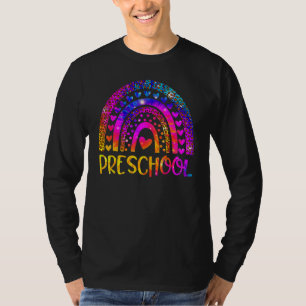 Vorschullehrer Leopard Tie Dye Regenbogen Zurück Z T-Shirt