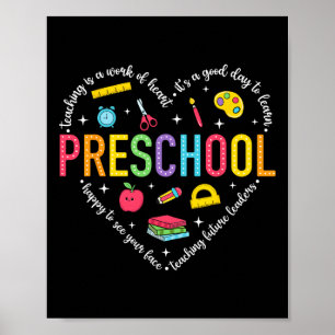 Vorschullehrer Pre-k Herz Erster Tag im Vorschulal Poster
