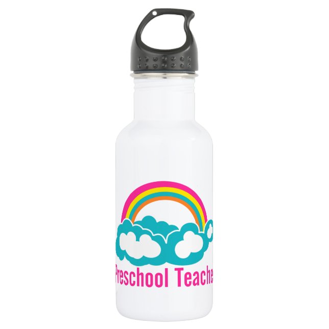 Vorschullehrer Rainbow Cloud Edelstahlflasche (Vorderseite)