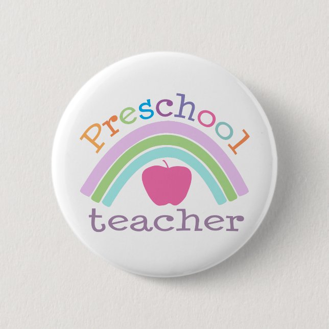 Vorschullehrer-Regenbogen Button (Vorderseite)