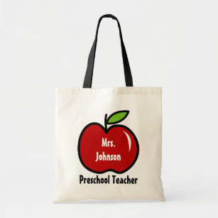 Vorschullehrer-Tasche   Roter Apfel personalisiere Tragetasche