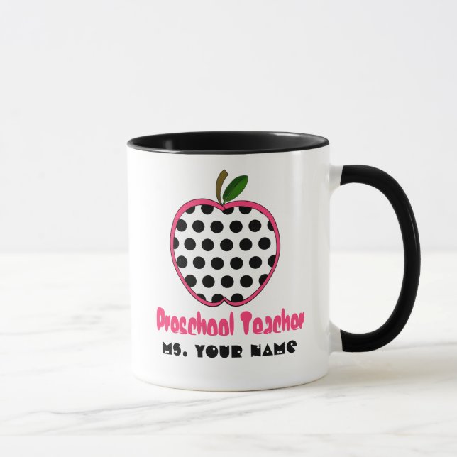 Vorschullehrer-Tasse - Polka-Punkt Apple Tasse (Rechts)