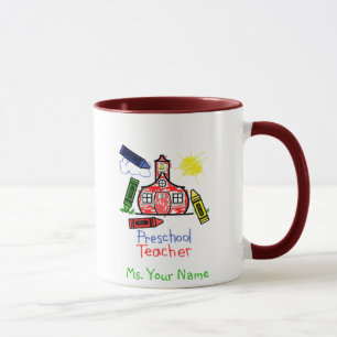 Vorschullehrer-Tasse - Schoolhouse und Tasse