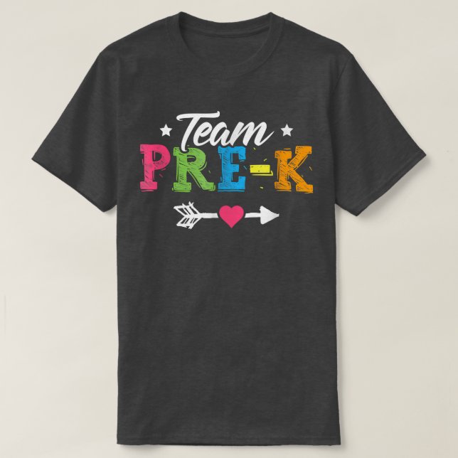 Vorschullehrer-Team zurück an die Schule T-Shirt (Design vorne)