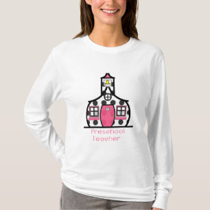 Vorschullehrer-Tupfen-Schulhaus T-Shirt