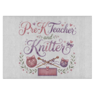 Vorschullehrer und Stricker Dekoratives Glas Schne Schneidebrett