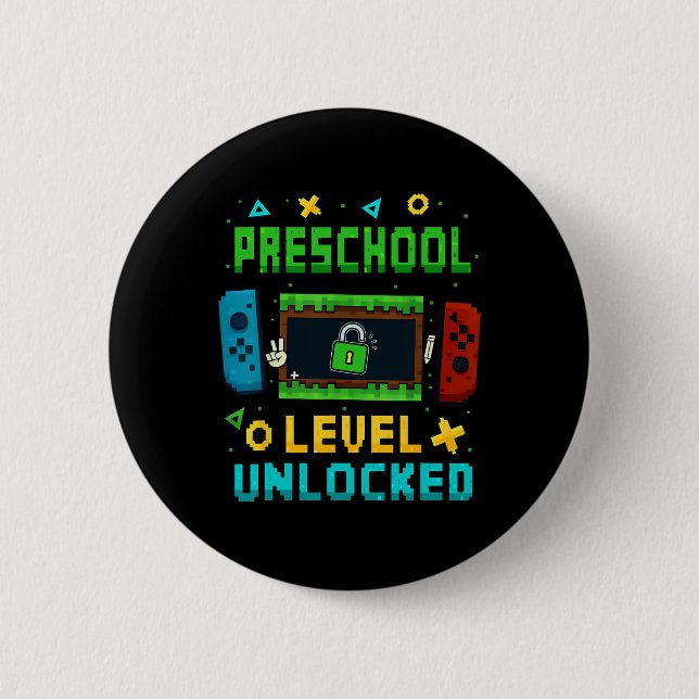Vorschulstufe freigeschaltet Ck To School Pixel Ar Button (Vorderseite)