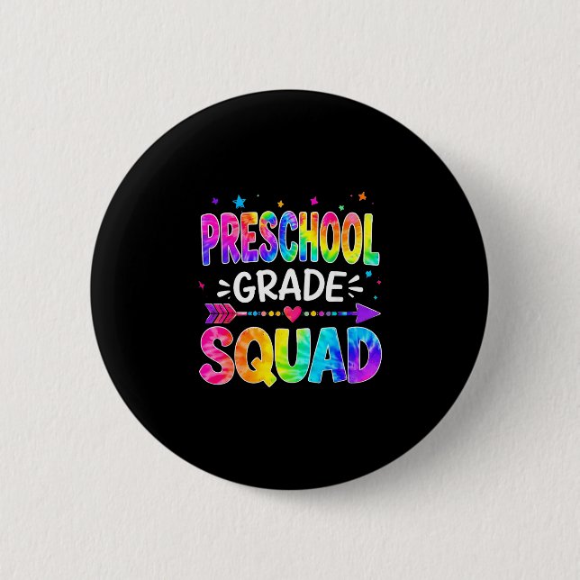 Vorschulteam Team-Tie-Dye Zurück zur Schule Button (Vorderseite)
