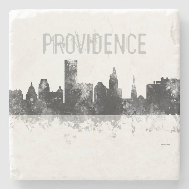 VORSEHUNG, RHODE ISLAND SKYLINE STEINUNTERSETZER (Vorderseite)