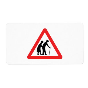 VORSICHT Ältere Menschen - Verkehrszeichen im Vere