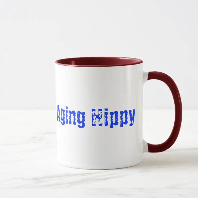 Vorsicht-Altern-Hippy Kaffee-Tasse Tasse (Rechts)
