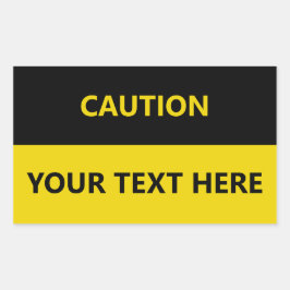 Vorsicht anpassen Gelb zeichnen Rechteckiger Aufkleber