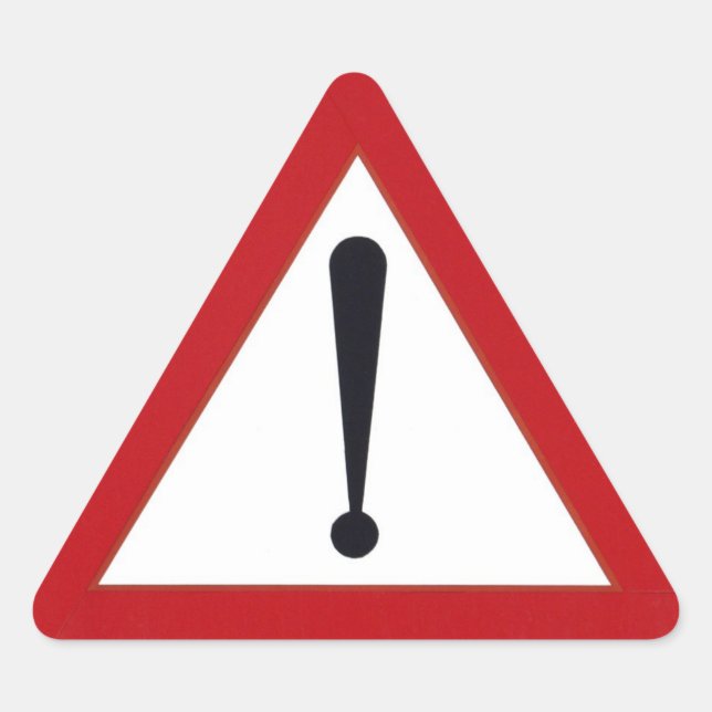 Vorsicht Aufkleber! Dreieckiger Aufkleber (Vorderseite)