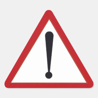 Vorsicht Aufkleber! Dreieckiger Aufkleber