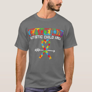 Vorsicht Autistische Kinderzone Funny Autismus Red T-Shirt
