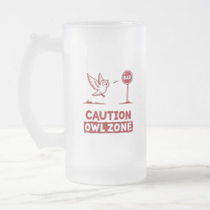 Vorsicht bei der Eule-Zone - Design des gespielten Mattglas Bierglas