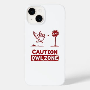 Vorsicht bei der Eule-Zone - Spielerisches Owl Pho Case-Mate iPhone 14 Hülle