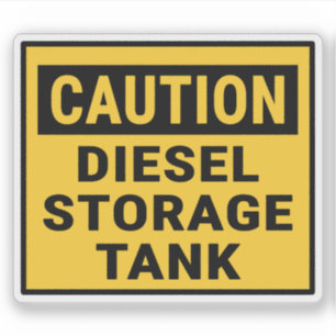 Vorsicht bei Diesel-Speicher Aufkleber