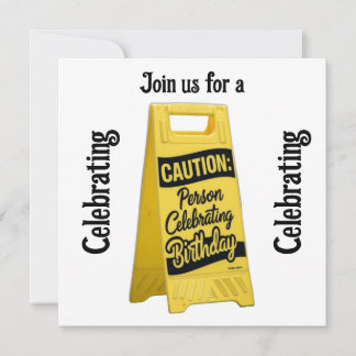 Vorsicht bei hellen Feiern mit gelbem Zeichen Einladung