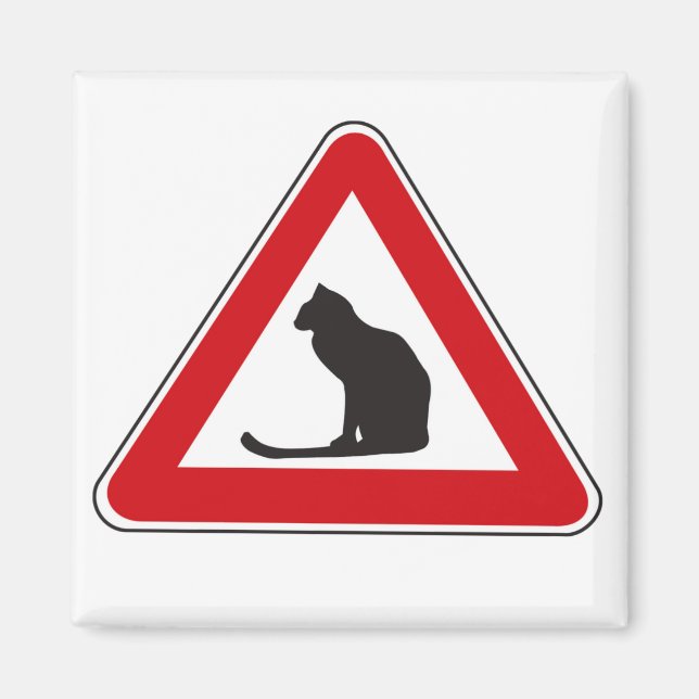 Vorsicht bei Katzen, Verkehrszeichen, Italien Magnet (Vorne)