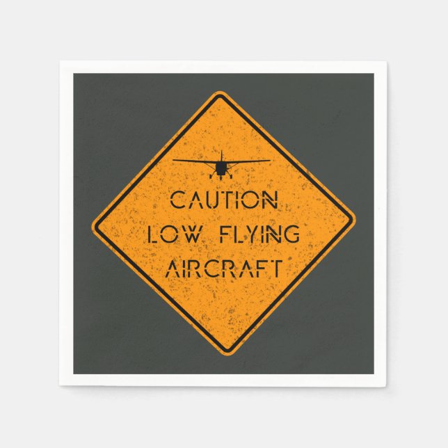 Vorsicht bei Low-Fying-✈️ Serviette (Vorderseite)