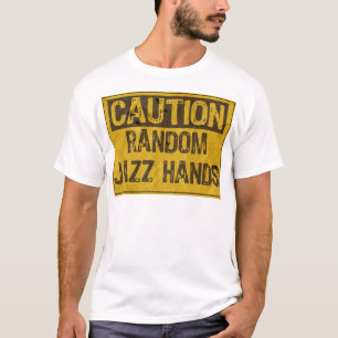 Vorsicht bei OLD Zeichen- Jazz Hände Gelb/Schwarz T-Shirt