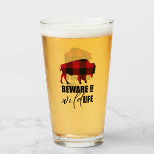 Vorsicht bei Wild Life Buffalo Kariert ID669 Glas