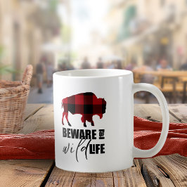 Vorsicht bei Wild Life Buffalo Kariert ID669 Kaffeetasse