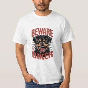Vorsicht beim Design des Bikers Rottweiler Hundes T-Shirt