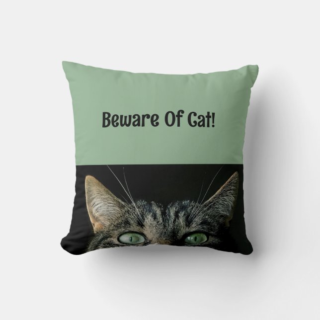 Vorsicht beim Katzenklatschen Kissen (Vorderseite)