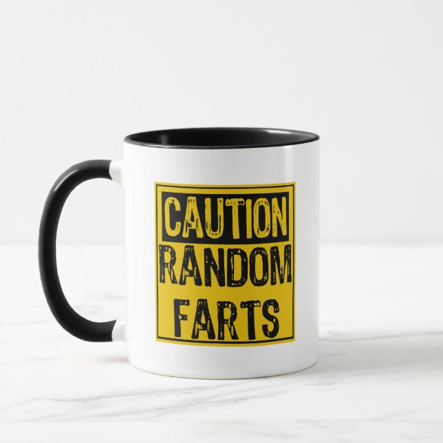 Vorsicht beim Signieren - Random-Furzen Gelb/Schwa Tasse (Links)