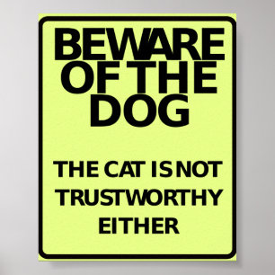 Vorsicht, bissiger Hund (lustiges Plakat) Poster
