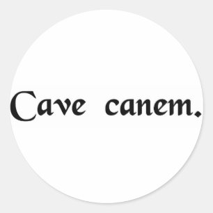 Vorsicht, bissiger Hund Runder Aufkleber