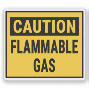Vorsicht brennbares Gas Aufkleber