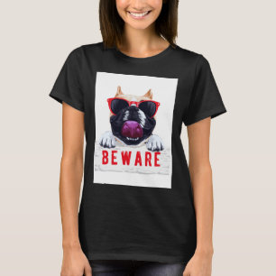Vorsicht bunter Mops Hund 149 T-Shirt