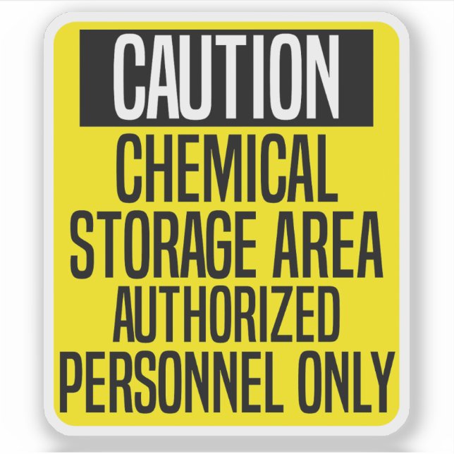 VORSICHT CHEMISCHE LAGERUNGSGEBIETE ZUGELASSENES P AUFKLEBER (Vorderseite)