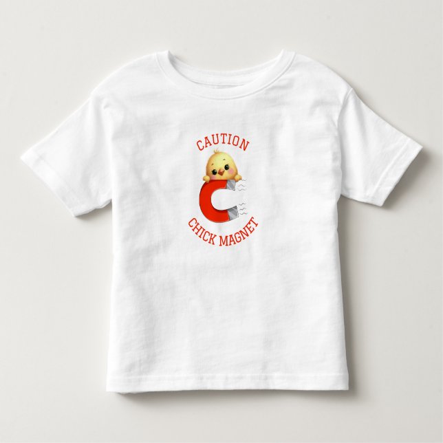 Vorsicht Chick Magnet Boys Kleinkind T-shirt (Vorderseite)