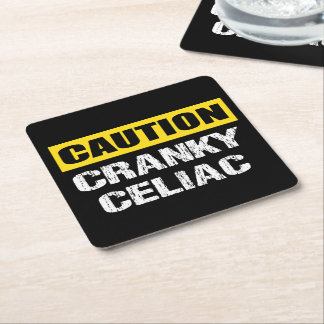 Vorsicht Cranky Celiac Funny Warning Sign Rechteckiger Pappuntersetzer