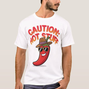 Vorsicht: Design der Hot-Stuff-Chilis - Fun-Pepper T-Shirt