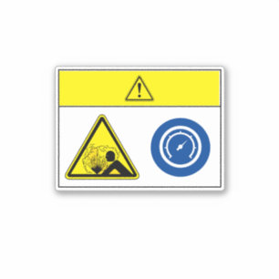 Vorsicht/Druckgerätebezeichnung Aufkleber