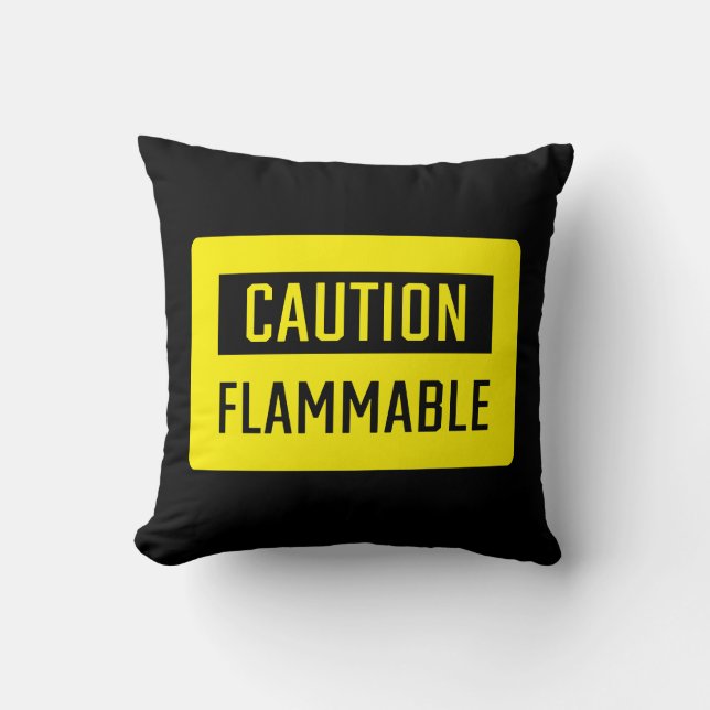 Vorsicht Flammenzeichen Kissen (Vorderseite)