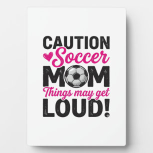 Vorsicht Fußballmutter Laut Vintage-Shirt-Design_1 Fotoplatte