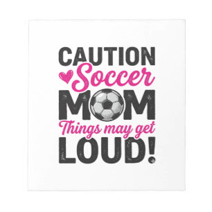 Vorsicht Fußballmutter Lautes Vintage-Shirt-Design Notizblock